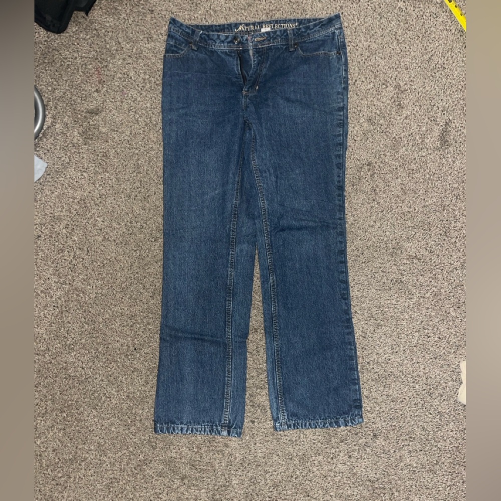 Natural Reflections Women's Flare Jeans - Blue Denim